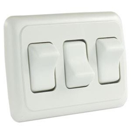 Jr Products Triple Rocker Switch Assembly - White J45-12025